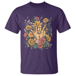 Special Education T Shirt Sign Language ASL Love Needs No Words TS02 Purple Print Your Wear