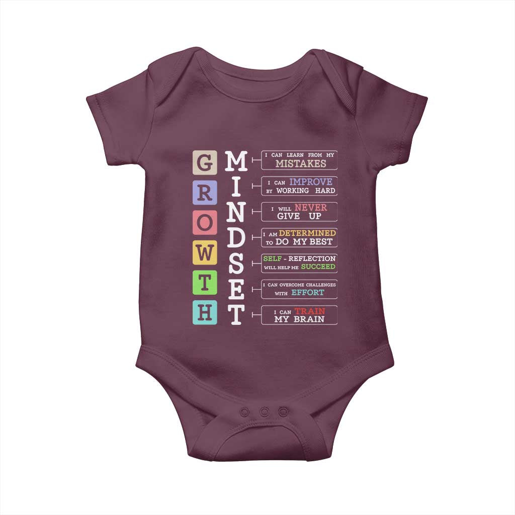 Special Education Baby Onesie Growth Mindset Positive Inspiration TS02 Maroon Print Your Wear