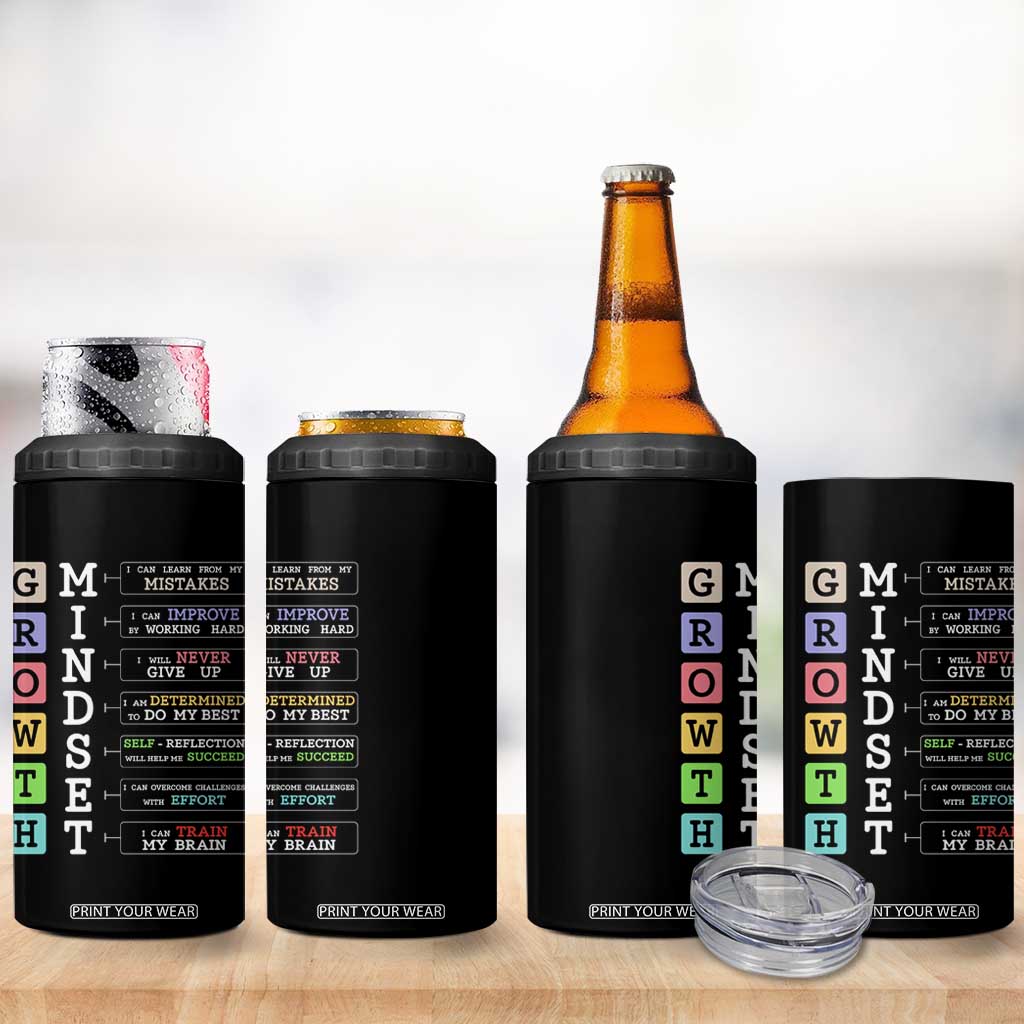 Special Education 4 in 1 Can Cooler Tumbler Growth Mindset Positive Inspiration TS02 Print Your Wear