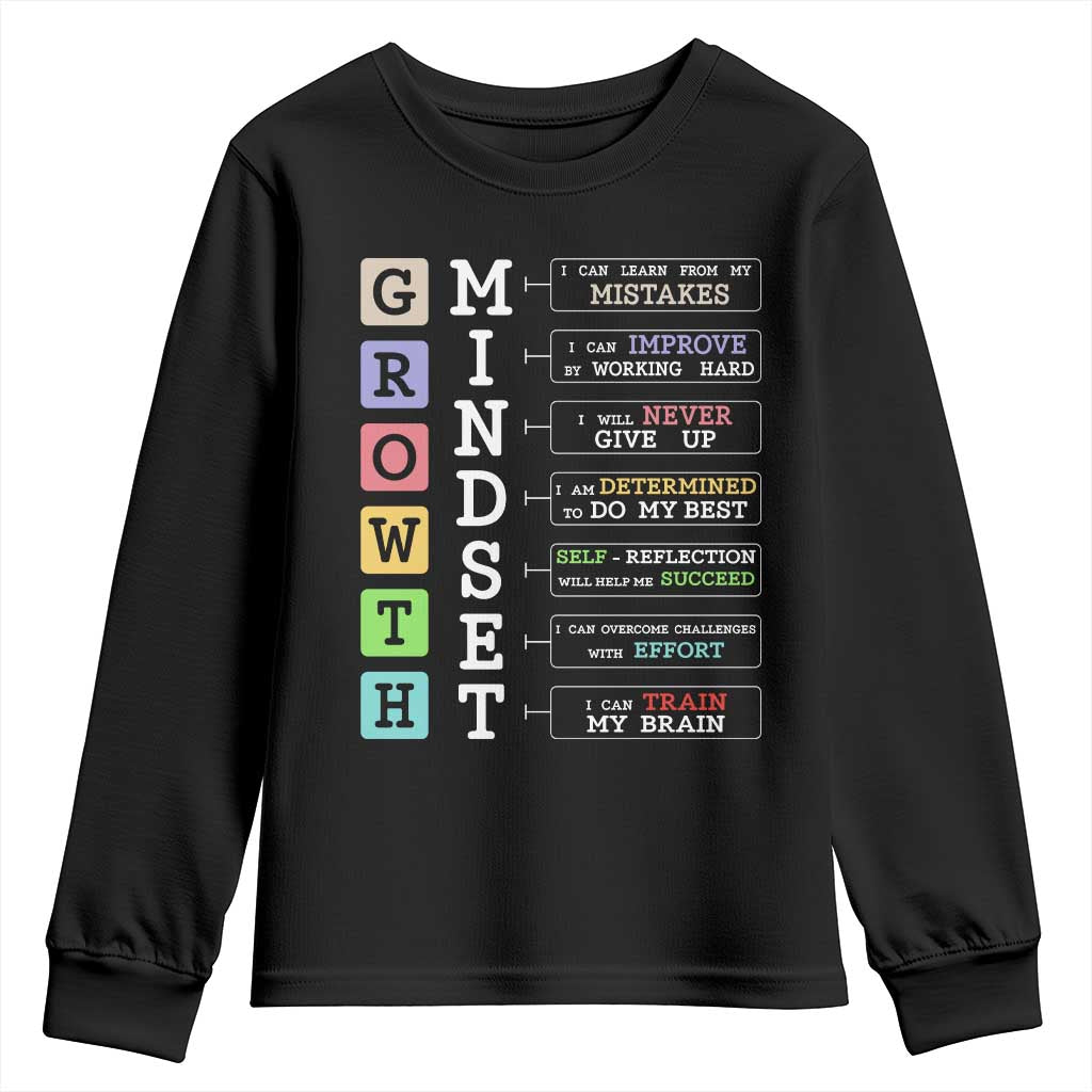 Special Education Youth Sweatshirt Growth Mindset Positive Inspiration TS02 Black Print Your Wear