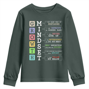 Special Education Youth Sweatshirt Growth Mindset Positive Inspiration TS02 Dark Forest Green Print Your Wear