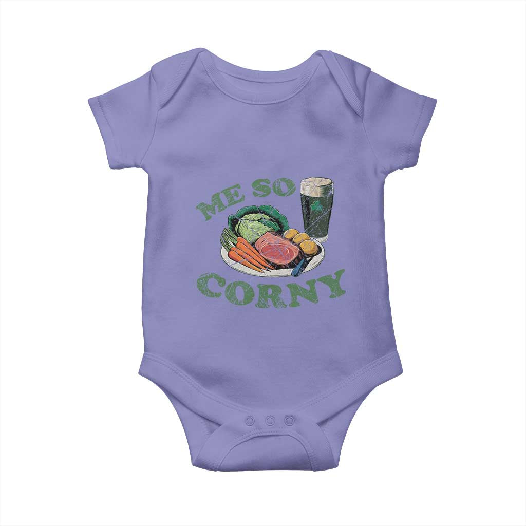 Funny Me So Corny Baby Onesie Corned Beef And Cabbage Beer St Patrick's Day Drinking TS02 Violet Print Your Wear