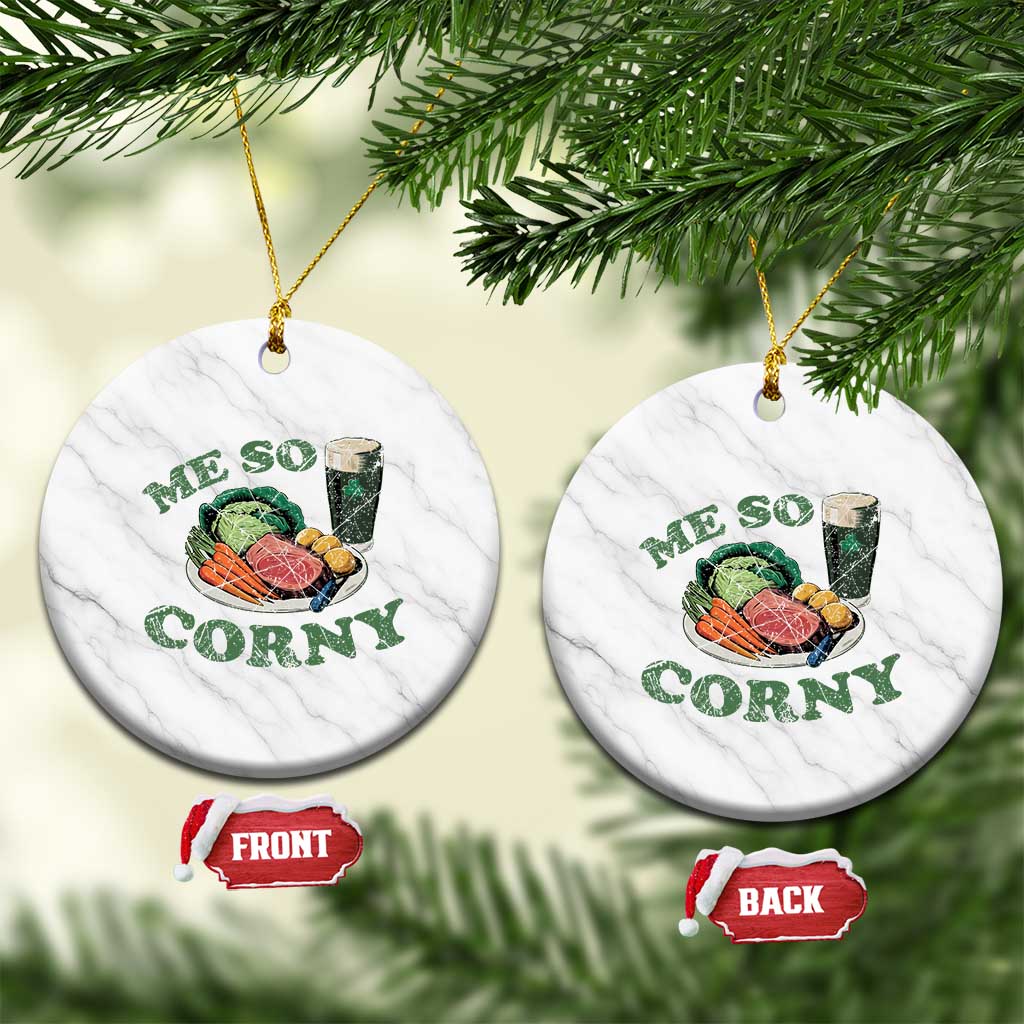 Funny Me So Corny Ceramic Ornament Corned Beef And Cabbage Beer St Patrick's Day Drinking TS02 1pc White Marble Print Your Wear