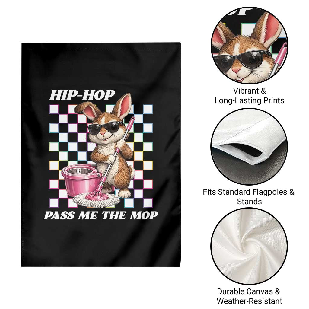Hip Hop Easter Bunny Cleaning Pun Garden Flag Funny Rabbit with Mop TS02 Print Your Wear