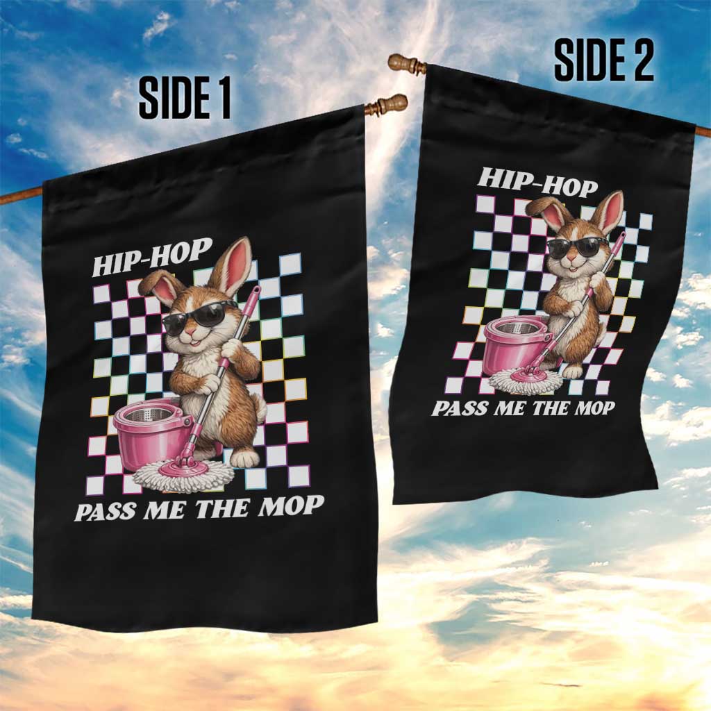 Hip Hop Easter Bunny Cleaning Pun Garden Flag Funny Rabbit with Mop TS02 Print Your Wear