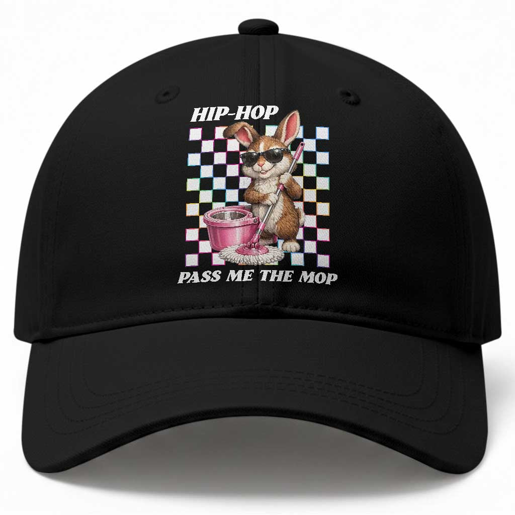 Hip Hop Easter Bunny Cleaning Pun Baseball Cap Funny Rabbit with Mop TS02 Print Your Wear