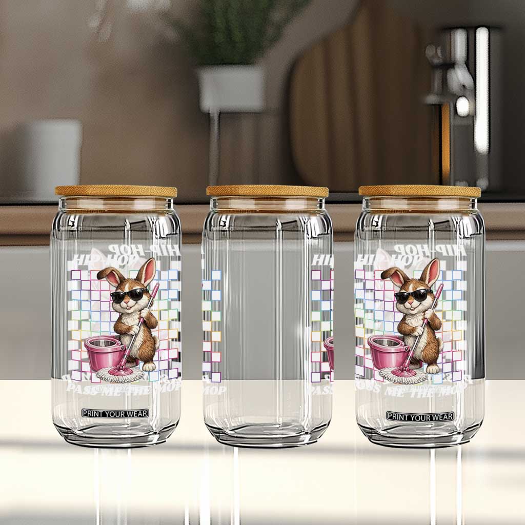 Hip Hop Easter Bunny Cleaning Pun Glass Can Funny Rabbit with Mop TS02 Print Your Wear