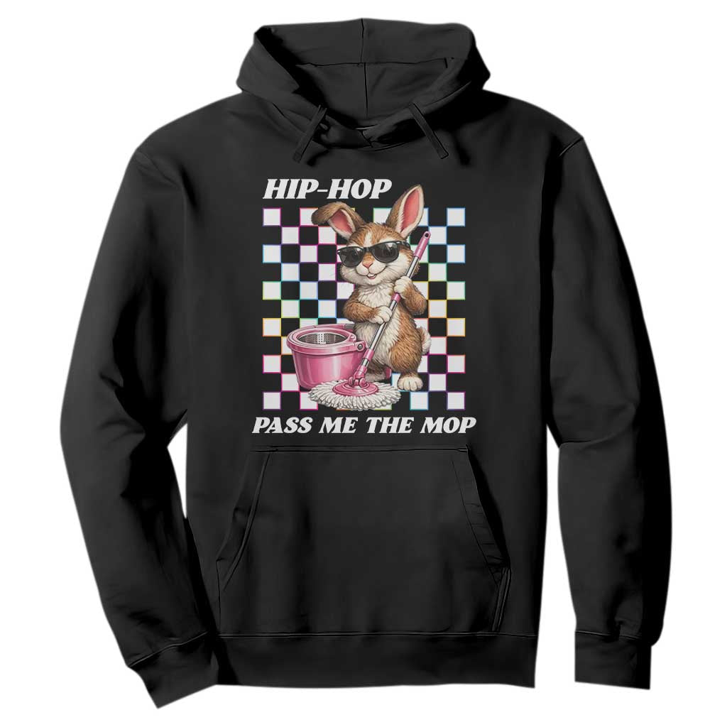 Hip Hop Easter Bunny Cleaning Pun Hoodie Funny Rabbit with Mop TS02 Black Print Your Wear