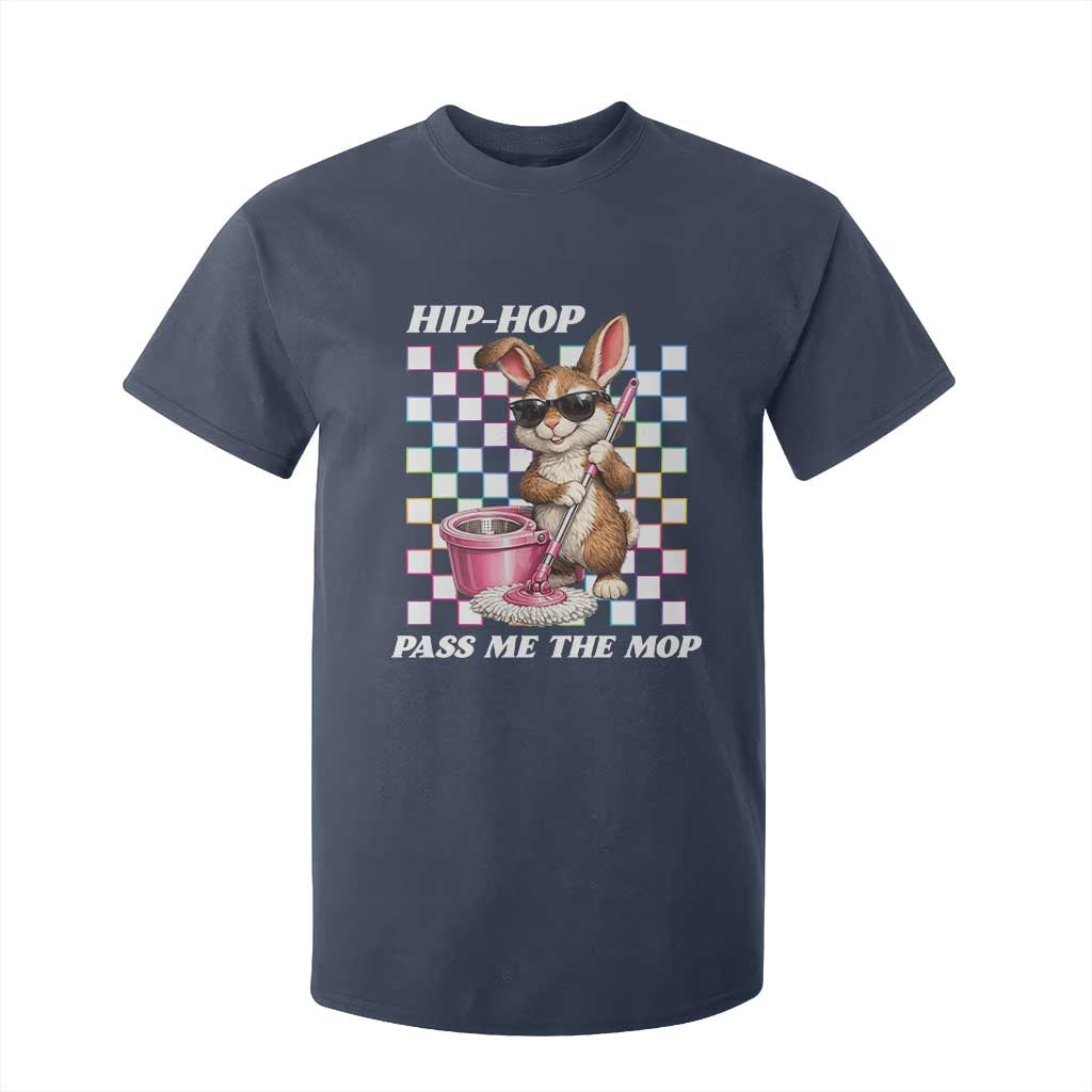 Hip Hop Easter Bunny Cleaning Pun T Shirt For Kid Funny Rabbit with Mop TS02 Navy Print Your Wear