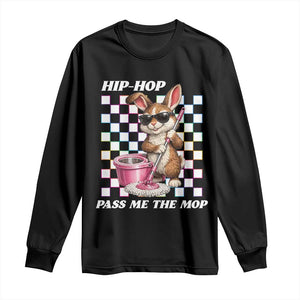 Hip Hop Easter Bunny Cleaning Pun Long Sleeve Shirt Funny Rabbit with Mop TS02 Black Print Your Wear
