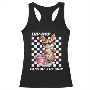 Hip Hop Easter Bunny Cleaning Pun Racerback Tank Top Funny Rabbit with Mop TS02 Black Print Your Wear