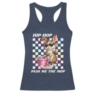 Hip Hop Easter Bunny Cleaning Pun Racerback Tank Top Funny Rabbit with Mop TS02 Navy Print Your Wear