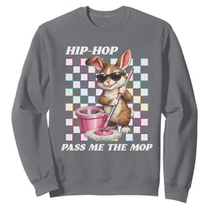 Hip Hop Easter Bunny Cleaning Pun Sweatshirt Funny Rabbit with Mop TS02 Charcoal Print Your Wear