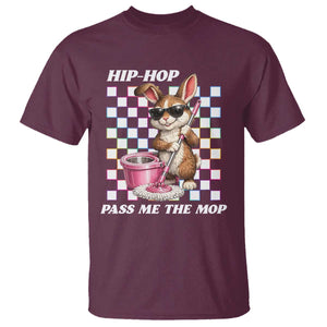 Hip Hop Easter Bunny Cleaning Pun T Shirt Funny Rabbit with Mop TS02 Maroon Print Your Wear