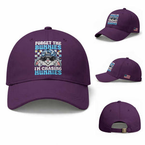 Funny Easter Bunny Forget the Bunnies I’m Chasing Hunnies Baseball Cap Cool Rabbit with Sunglasses & Hat Humor TS02 Baseball Cap Universal Fit Purple Print Your Wear