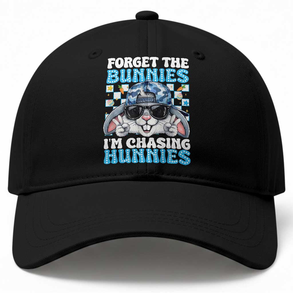 Funny Easter Bunny Forget the Bunnies I’m Chasing Hunnies Baseball Cap Cool Rabbit with Sunglasses & Hat Humor TS02 Print Your Wear