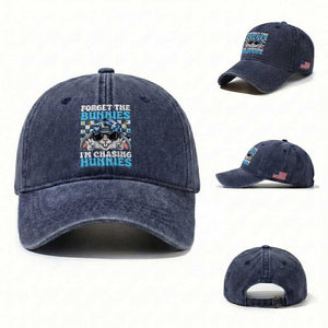 Funny Easter Bunny Forget the Bunnies I’m Chasing Hunnies Washed Cotton Baseball Cap Cool Rabbit with Sunglasses & Hat Humor TS02 Washed Cap Universal Fit Navy Print Your Wear
