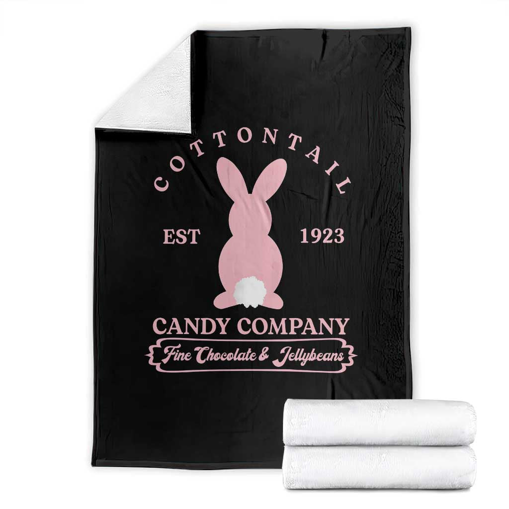 Cottontail Candy Company Vintage Easter Bunny Throw Blanket Retro Chocolate and Jellybeans Spring Lovers TS02 Black Print Your Wear
