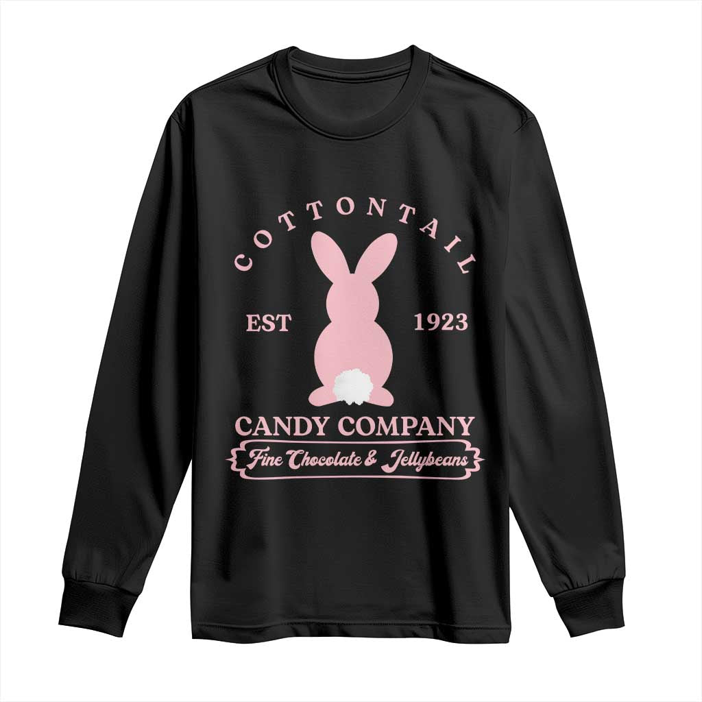 Cottontail Candy Company Vintage Easter Bunny Long Sleeve Shirt Retro Chocolate and Jellybeans Spring Lovers TS02 Black Print Your Wear
