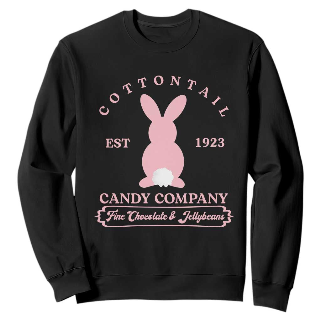 Cottontail Candy Company Vintage Easter Bunny Sweatshirt Retro Chocolate and Jellybeans Spring Lovers TS02 Black Print Your Wear