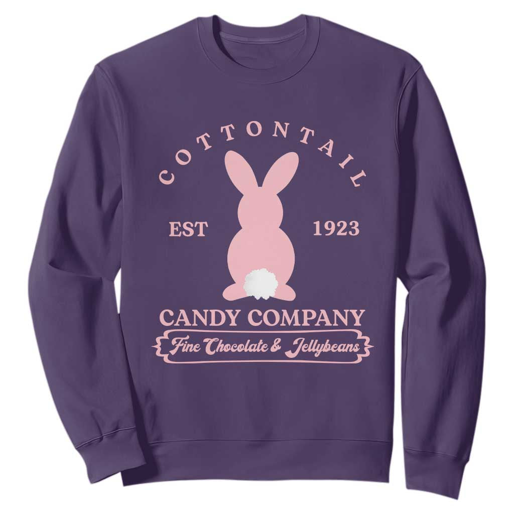 Cottontail Candy Company Vintage Easter Bunny Sweatshirt Retro Chocolate and Jellybeans Spring Lovers TS02 Purple Print Your Wear