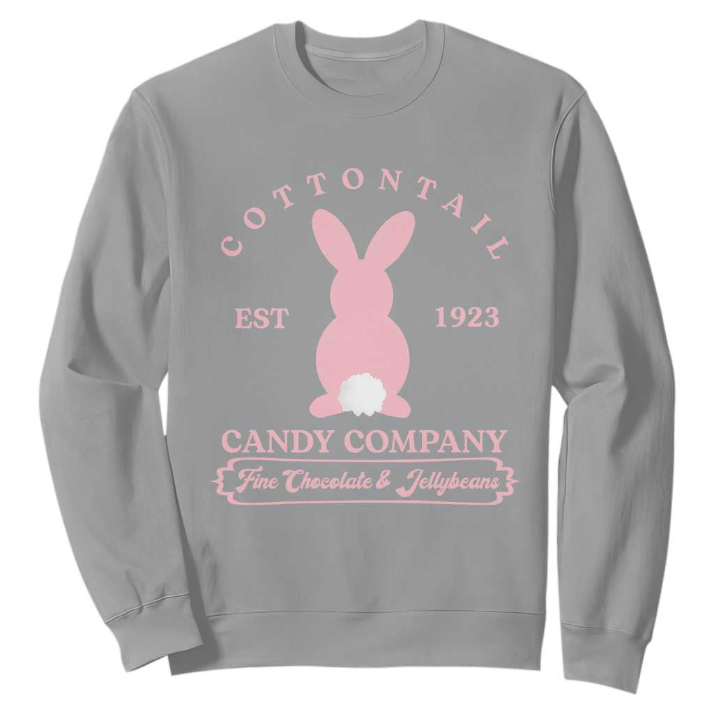 Cottontail Candy Company Vintage Easter Bunny Sweatshirt Retro Chocolate and Jellybeans Spring Lovers TS02 Sport Gray Print Your Wear