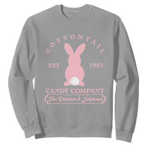 Cottontail Candy Company Vintage Easter Bunny Sweatshirt Retro Chocolate and Jellybeans Spring Lovers TS02 Sport Gray Print Your Wear