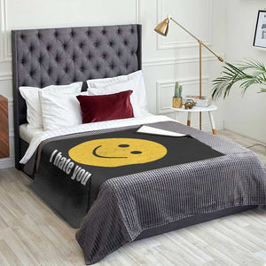I Hate You Meme Distressed Smiling Face Throw Blanket Dark Humor Sarcastic Funny Attitude TS02 Print Your Wear