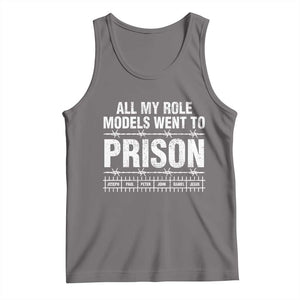 All My Role Models Went To Prison Tank Top Biblical History Heroes Faith Statement TS02 Deep Heather Print Your Wear