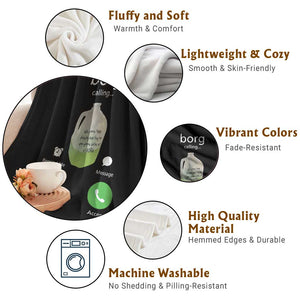 Funny Borg Drink Caling Meme Throw Blanket College Party Drink Viral Humor TS02 Print Your Wear
