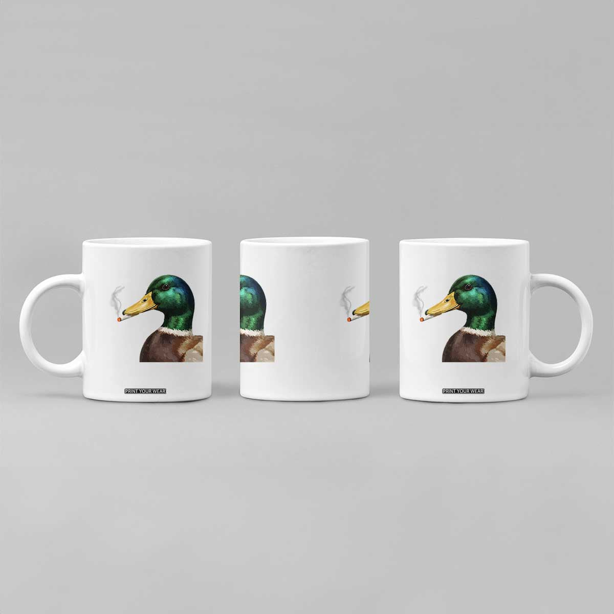 Smoking Mallard Meme Graphic Coffee Mug Chaotic Funny Wild Duck Attitude Viral Internet Humor TS02 Print Your Wear