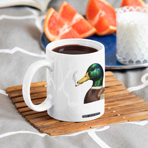 Smoking Mallard Meme Graphic Coffee Mug Chaotic Funny Wild Duck Attitude Viral Internet Humor TS02 Print Your Wear