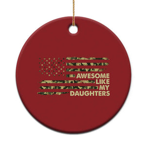 Awesome Like My Daughters Christmas Ornament Parents' Day Camo American Flag TS02 Print Your Wear