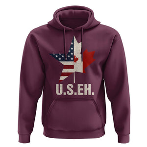 Funny American Canadan Hoodie US EH Canada Maple Leaf America Star Flag TS02 Maroon Print Your Wear