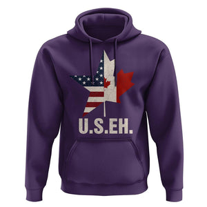 Funny American Canadan Hoodie US EH Canada Maple Leaf America Star Flag TS02 Purple Print Your Wear