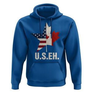 Funny American Canadan Hoodie US EH Canada Maple Leaf America Star Flag TS02 Royal Blue Print Your Wear