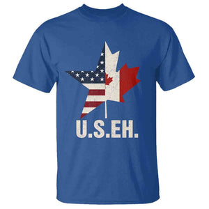 Funny American Canadan T Shirt US EH Canada Maple Leaf America Star Flag TS02 Royal Blue Print Your Wear