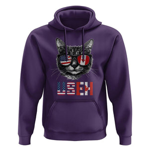 Cool American Canadan Cat Hoodie US EH American Canada Flag Funny TS02 Purple Print Your Wear