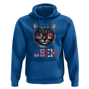 Cool American Canadan Cat Hoodie US EH American Canada Flag Funny TS02 Royal Blue Print Your Wear