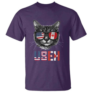 Cool American Canadan Cat T Shirt US EH American Canada Flag Funny TS02 Purple Print Your Wear