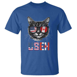 Cool American Canadan Cat T Shirt US EH American Canada Flag Funny TS02 Royal Blue Print Your Wear