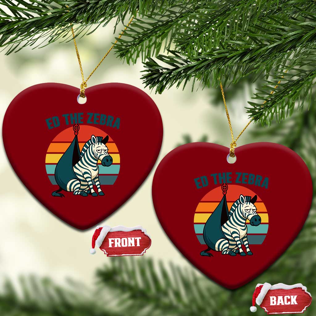 Retro Ed the Zebra Meme Ceramic Ornament Funny Viral Escape Animal Helicopter Rescue TS02 Print Your Wear