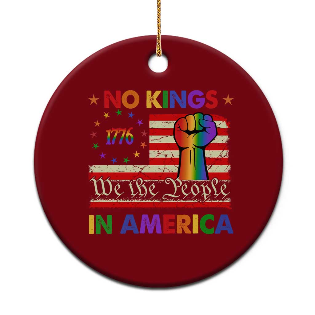 No Kings In America Rainbow Flag Ceramic Ornament TS02 1pc Red Print Your Wear