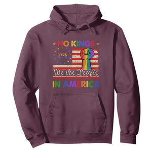 No Kings In America Rainbow Flag Hoodie TS02 Maroon Print Your Wear