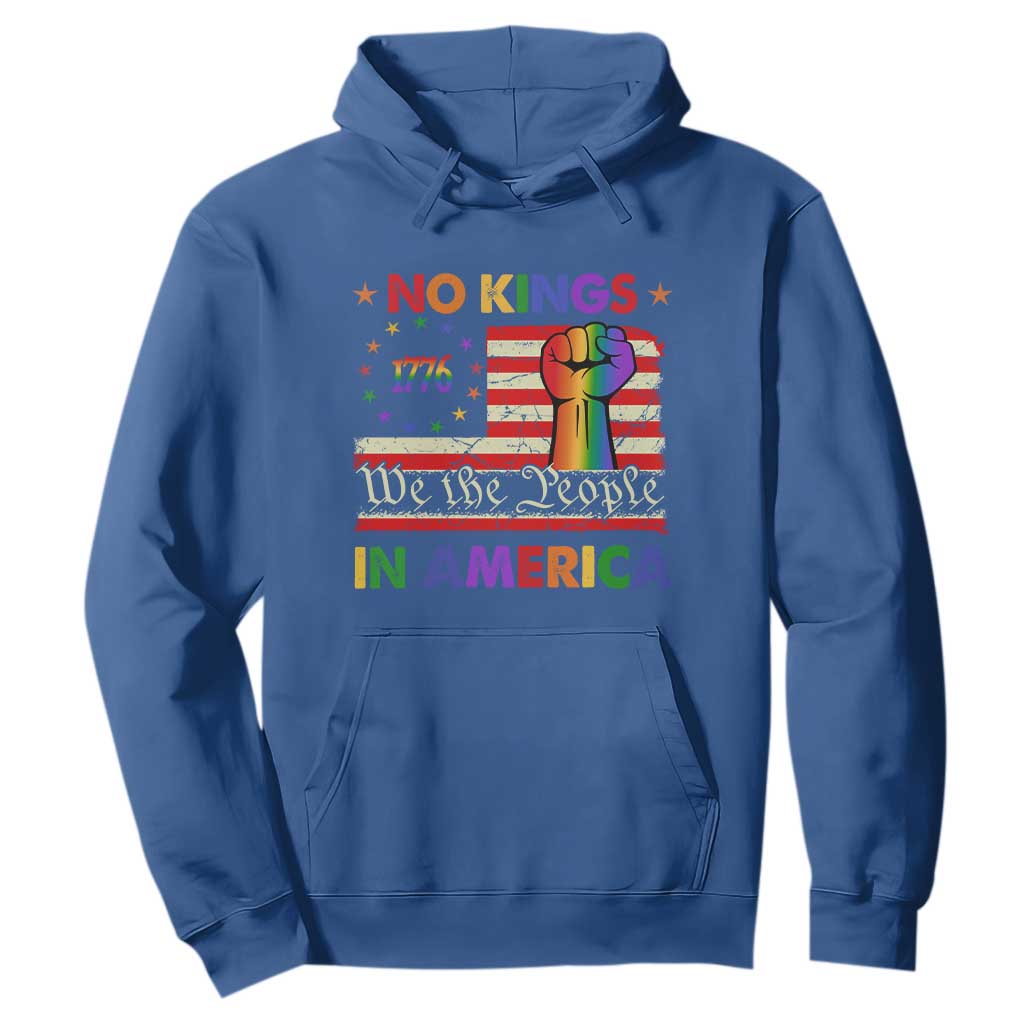 No Kings In America Rainbow Flag Hoodie TS02 Royal Blue Print Your Wear