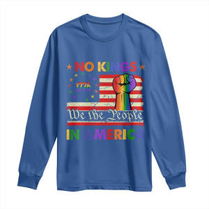 No Kings In America Rainbow Flag Long Sleeve Shirt TS02 Royal Blue Print Your Wear