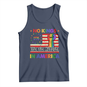 No Kings In America Rainbow Flag Tank Top TS02 Navy Print Your Wear