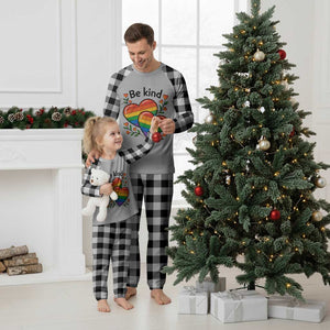 Be Kind Rainbow Heart Plaid Pajama Set Spread Kindness LGBTQ Love Pride Month TS02 White Plaid Print Your Wear