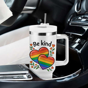 Be Kind Rainbow Heart Tumbler With Handle Spread Kindness LGBTQ Love Pride Month TS02 Print Your Wear