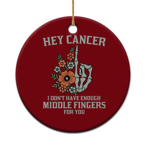 Anti Cancer Skeleton Middle Finger Ceramic Ornament Floral Fck Cancer TS02 1pc Red Print Your Wear